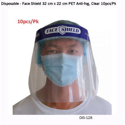 Face Shield 32 cm x 22 cm PET Anti-fog, Clear 10pcs/Pk